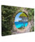MuchoWow© Bilder Klein 30x20 cm Mini Wohnzimmer Deko Modern Wandbild Foto auf Leinwand Bild Schlafzimmer Room Decor Geschenke Meer - Baum - Tropisch - Fensterblick