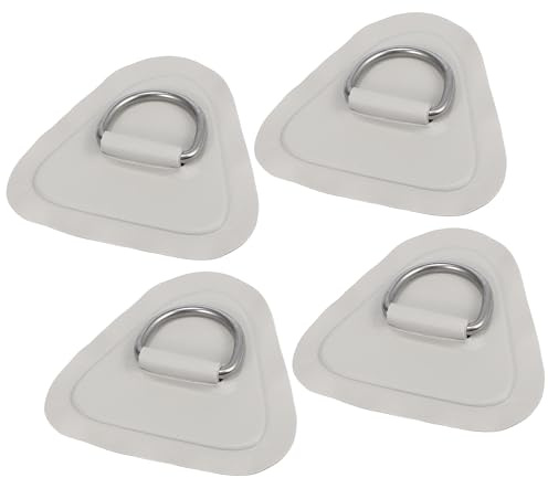 A ABSOPRO Kajak D Ring Patch Dreieck PVC Edelstahl Grau (Set von 4)