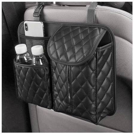 JNNJ Organisateur De Siège Arrière De Voiture, Organisateur De Voiture, Kick Mats Imperméable Avec Table à Manger, Sac Rangement Suspendu En Cuir PU Pour La Voiture, Protecteur Arrière Siège Auto
