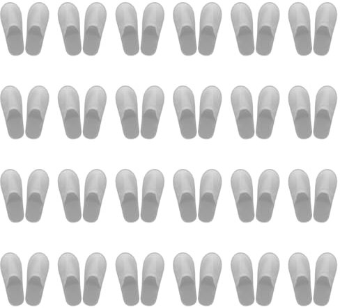 KMOCEPLY Lot de 24 paires de chaussons jetables unisexes à bout fermé antidérapants pour invités en vrac, pantoufles de spa, pantoufles pour la famille, les invités, les hôtels, la maison, les fêtes