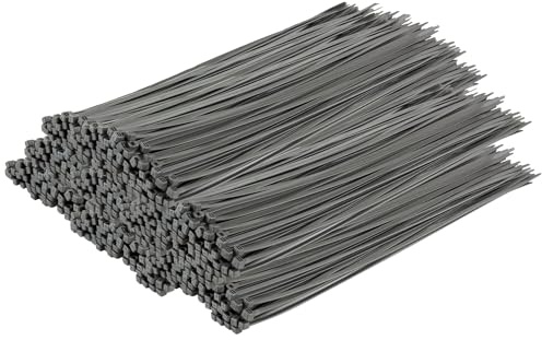 Gocableties Silver Cable Ties, 370mm x 4.8mm, Bulk Pack of 1000, 12” Premium Nylon Zip Ties, Multi-Purpose Plastic Tie Wraps, Secure Self-Locking Mechanism, for Home, Garden, Office and DIY