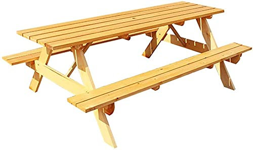 Gartenbänke, Parkbank, Terrasse, Gartenbank, Hinterhofbänke, 47-Zoll-Holz-Außentisch und Bank-Set, Sonnenschirm, Terrasse, Terrasse, Massivholz-Esstisch, verwendet für Garten, Bar, Terrasse (Farbe: H