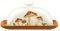 Bicuzat Ceramic Butter Dish with Lid, Mushroom Pattern, Butter Keeper, Saver, Rectangular, Dishwasher Safe