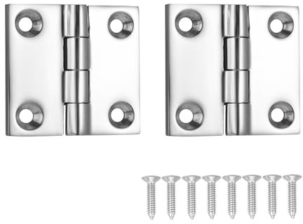 DIALESHU Robuste Scharniere für Boote, 316 Edelstahl, 5 x 5 cm, stabile Deckschranktürscharniere mit Schrauben (2 Stück)