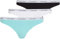 Calvin Klein Strings Lot de 3 Femme Thong sous-Vêtement, Multicolore (Black/Beau Blue/White), XL