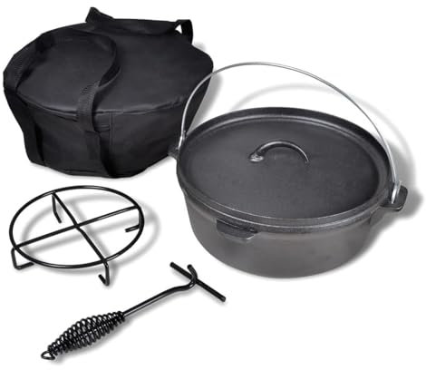 Sufrk Holländischer Ofen 5,6 l mit Zubehör Dutch Oven Petromax Gusseisen Topf Set