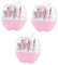 Mikinona 3St Nagelknipser-Kit kosmetikset nagelfeile set nagelzange set aknenadeln nagelknipser set Nagel-Kits Zubehörteil Spa Werkzeuge zum Trimmen von Fingernägeln 8 in 1 Nagelfeile Rosa