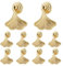 MAIJIAJU 10 Stück Ginkgo Blatt Möbelknöpfe mit Schrauben, Schrankgriffe Gold Schrankknöpfe Vintage Dekorative Türknöpfe Schubladenknöpfe Kabinett Knöpfe Kommodenknöpfe für Kleiderschrank Closet