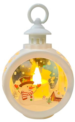 Weihnachtsdeko Laterne mit LED Kerzen, Weihnachtslaterne mit LED Licht, Hängende Weihnachten Deko LED Kerzenlaterne Windlicht Beleuchtete Laternen für Weihnachtsdekoration Innen Außen (C)