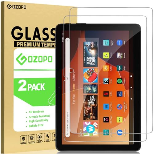 GOZOPO Pellicola proteggi schermo per tablet Amazon Fire HD 10 Kids/10 Kids Pro, in vetro temperato, confezione da 2
