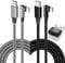 100W USB C to USB C Cable Fast Charging 2 Pack 3FT Right Angle Type C to Type C Charger Cord Usbc to Usbc Braided for iPhone 16 15 Pro Max MacBook iPad Pro Samsung Galaxy S24 S23 S22 Pixel Switch