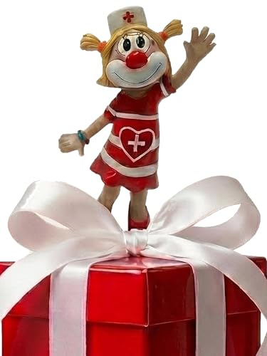 Pommerntraum ® | WohnDekoration Dekofigur Krankenschwester Clown Clownin Clownfrau Clownette Clown-Figur Harlekine (Schwester Merry)