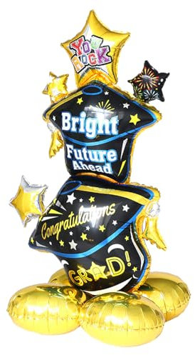 ParPix XXL Stehend Luftballon Graduation Deko 130x85cm, Stehender Luftballons Abi 2025 für Bestandene Prüfung, Abitur Geschenke, Abschluss Bachelor Deko Luftballon,Folienballon Congrats Abschlussfeier