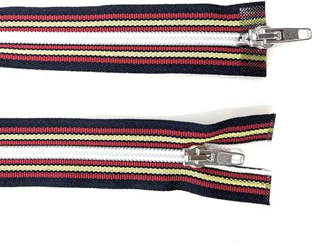 Cerniera Multicolore Zip Lampo Spirale Nylon catena 6 con 2 cursori in acciaio Divisibile 100cm