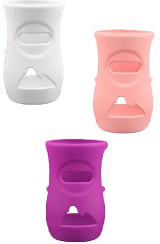 Docache Housses de Biberon Silicone Lot de 3 étuis en Silicone pour Biberons Avent en verre Naturel Compatible en Verre de incassables et sûrs, 240ml Protection pour biberon (B)