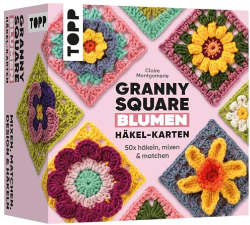 Granny Square Blumen Häkel-Karten (Deutsche Ausgabe): 50x häkeln, mixen und matchen. Mit Häkelschrift und Foto zu jedem Granny Square und praktischem So-geht's-Booklet