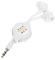 Happyyami Telescopic Earphones White Retractable Cord Earphones for Concerts In-ear Headphones 3.5mm Jack