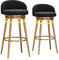 Barhocker 2er Set Schwarz Modern Drehbar Barhocker mit Rückenlehne Barhocker Küche Bar Theke Höhe Hocker mit Fußstütze Home Barhocker