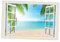 NUOBESTY Pegatina de Pared Ventana Falsa Paisaje Simulación Decorativa Vinilo Removible para Dormitorio y Sala de Estar Adhesivo de Pared de Ventana para Decoración