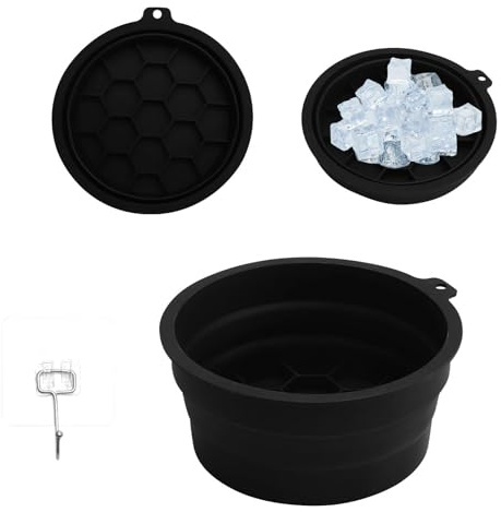 TMZELOA Cuenco de Baño Facial de Silicona Plegable con Ganchos, Lavabo Portátil para Baño de Hielo, Reduce la Hinchazón y los Poros