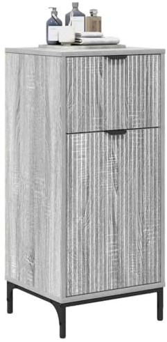 vidaXL Bathroom Cabinet Grey sonoma 39.5 x 36 x 88 cm Engineered wood, Bathroom Organizer, Modern Storage Unit, Stylish Cabinet for Indoor Furniture, Ample Shelving Solutions for Essentials
