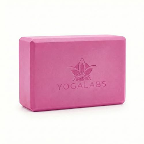 YOGALABS Yoga Block, EVA Schaum, rutschfest, Pilates & Fitness | Formstabiler Yogablock, ca. 23 × 15 × 7,5 cm – leicht & handlich für Dehnung, Balance, Pilates und Fitness