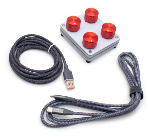 LeTkingok 4-Knopf-MIDI-Controller mit Anpassbarer CC-Zuordnung, USB-C-Schnittstelle für Musikproduktionssoftware, Präzisions-Drehgeber