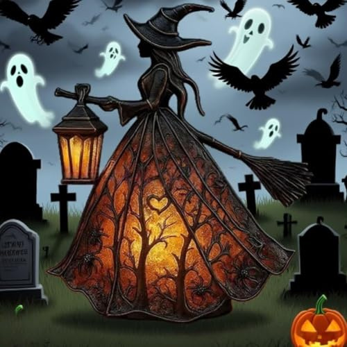 Halloween Hexenlampe, Harz Hexenhut Lampe Gothic LED Tisch Halloween Mottoparty Indoor Outdoor Vielseitige Dekoration