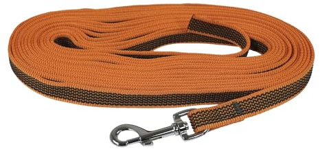 EQuest Gummierte Schleppleine für Hunde - ohne Handschlaufe, 8 m - orange - Schmutz- und wasserabweisend, besonders reißfest, Made in Germany