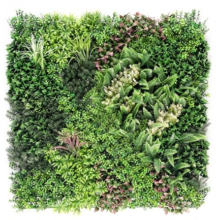 KARAT Pflanzenwand Hera 100×100 cm – Künstliche Pflanzenwand mit klick-System – Üppige, naturgetreue Grünwand – Für Innen- & Außenbereiche