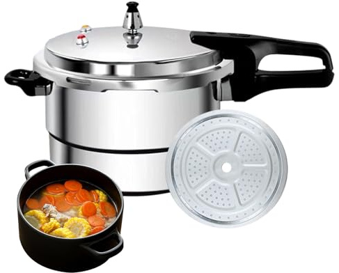 Pentola Rapida,7 Litri Con Doppie Maniglie Utensili Da Cucina,Pentola A Pressione In Acciaio Inox Vaporiera Riso | Per Induzione E Stufa Elettrica Pollo Pesce Riso Cucinare Stufare Casa E Ristorante