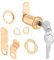 Prime-Line U 9953 7/8 in. Brass Plated Diecast Cam Lock, Yale Keyway Cabinet, 1-3/8 in