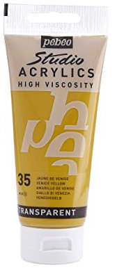 Pébéo 837035 Studio Acrylique Tube Jaune de Venise 100 ml