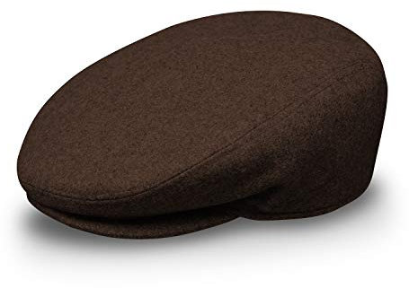 fiebig Flatcap für Damen & Herren | Schiebermütze mit gestepptem Innenfutter für Herbst & Winter | Flache Sportmütze Made in Italy | In vielen Farben und Größen (58-L, braun)