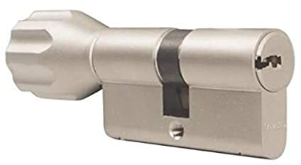 Abus 55269 KEC-SNPZ40/K40 Cylindre de porte avec bouton 40 x 40 mm Nickelé Mat