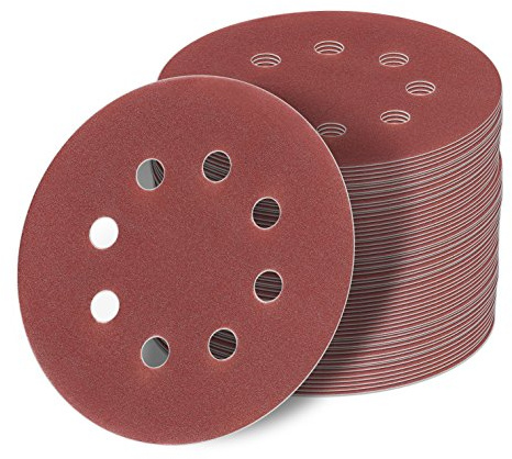 125 mm red Exzenter Schleifscheiben Sortiment SET 50 Scheiben P1000 P800 P600 P400 P320, 8 Loch Klett Schleifpapier