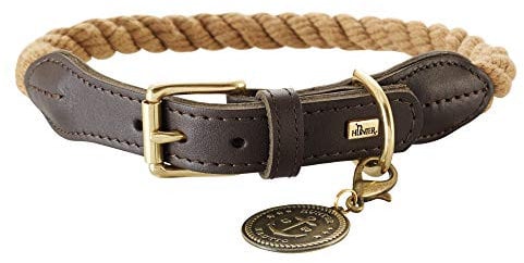 HUNTER List Hundehalsband, Leder, maritim, strapazierfähig, wetterfest, geschmeidig, 70 (XL), beige