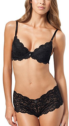 Smart & Sexy Women's Signature Lace Push-up Bra, Black Hue, 32 A