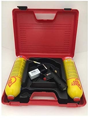 CANNELLO POLIFUNZIONALE SALDATURA 1960° OXYPLUS KIT RISCALDO CON 2 CARTUCCIA MAXY GAS E CASSETTA PORTA ATTREZZI