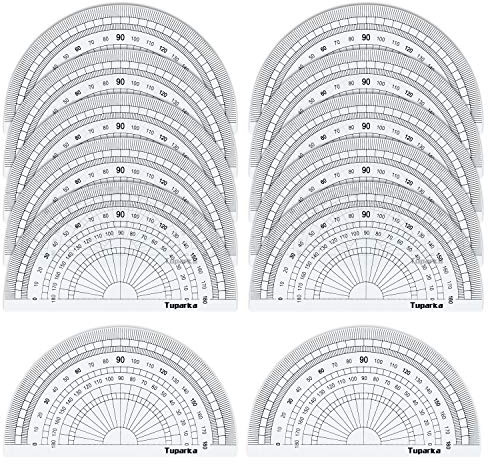 TUPARKA 12 Pack Protractor Clear Math Protractor 180 Degrees 10cm