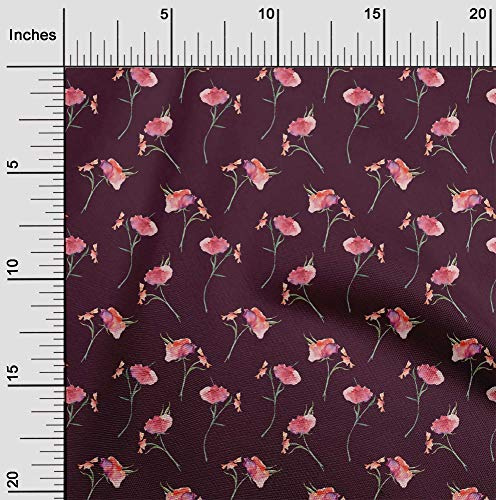 oneOone Viskose-Jersey Stoff Blume Aquarell Kleiden Material Gewebedruck Meterware 60 Zoll Breit