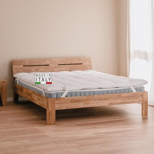 DREAMIN*101 - Einzelbett-Topper 90 x 190 cm aus atmungsaktiven Federn, Matratzenauflage 4 Jahreszeiten mit elastischen Ecken - Matratzenauflage Höhe 6/8 cm kühl und weich für besten Nachtkomfort