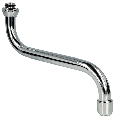 Tecuro Bec en S pour robinetterie murale basse pression en acier inoxydable chromé – Raccord 3/4 Longueur 250 mm