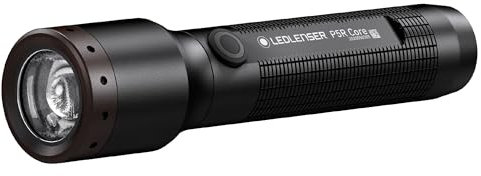 Ledlenser, Linterna recargable P5R Core, LED de alta potencia, 500 lúmenes, luz impermeable para el hogar, al aire libre, camping y uso de emergencia, color negro