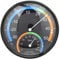 Indoor Outdoor Thermometer Hygrometer Househeld Temperatur Feuchtigkeitsmesser Runder Zeiger Monitor für Raum, Gewächshaus, Pflanzraum(Schwarz)
