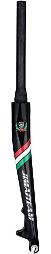 STRTG 26/27,5/29 Pollici MTB Forcella,Forcella per Bicicletta/Forcella Rigida in Fibra di Carbonio 3K / Tubo Dritto 28,6 * 300 Mm/Freno A Disco/Apertura 100 Mm F,26 Inches