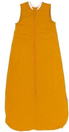 schlummersack Kinder Schlafsack Baby Sommer 130 cm dünn Safran | Sommerschlafsack Baby 1.0 Tog 1 Tog Baby Schlafsack Sommer | Schlafsack Baby Sommer Frühling