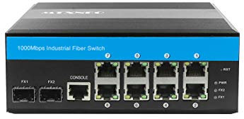 Switch gestito POE+ industriale Gigabit Ethernet L2 a 8 porte Gigabit POE 30 W, 2 slot SFP DIN Rail Mount IP40 con Vlan Qos LACP STP/RSTP