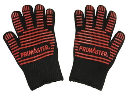 Primaster Grillhandschuhe schwarz rot Anti-Rutsch Größe 5-11 Grillbedarf