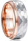 TUNGSTORY 8mm Roségold Wolframcarbid Ring Gehämmertes Design Seitenschritte Überzug Verlobungsring für Herren Damen Komfort Fit Größe 54.4(17.3)